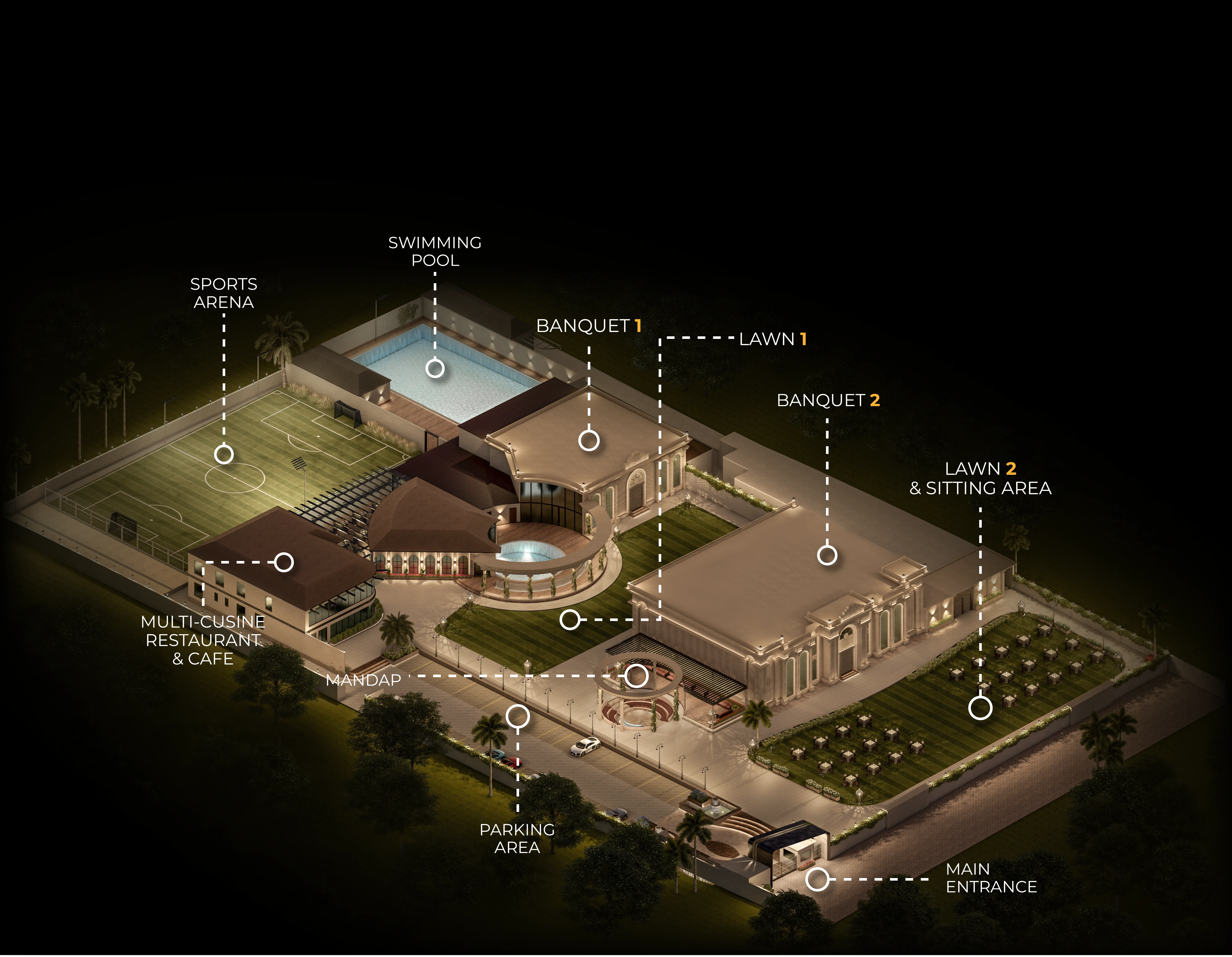 The Springs by AVR top banquet hall in Patna with open lawn and pool